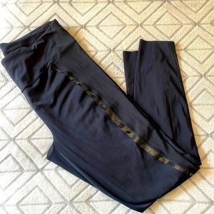 Lululemon size 10 leggings with patent leather stripe